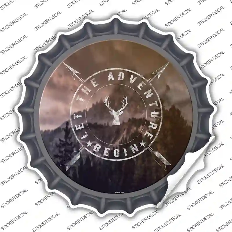 BC-1103s-XL Let the Adventure Begin Novelty Bottle Cap Sticker Decal, Extra Large
