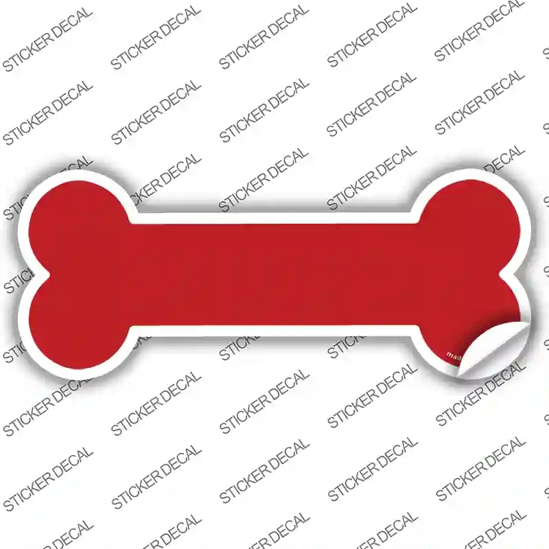 B-114s-L Red Solid Novelty Bone Sticker Decal, Large