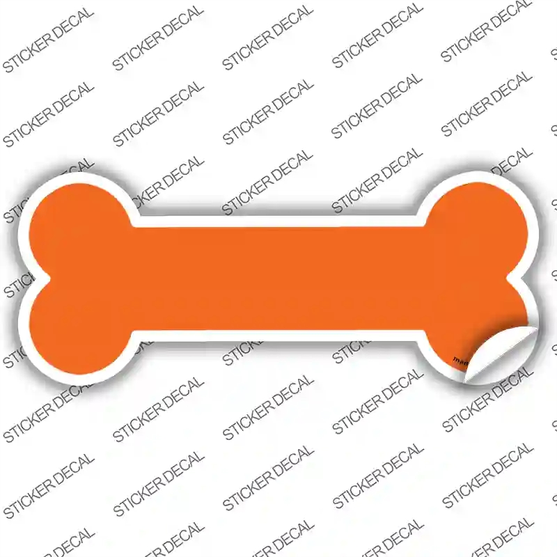 B-113s-L Orange Solid Novelty Bone Sticker Decal, Large