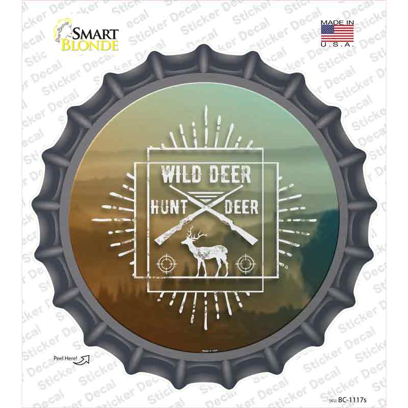 BC-1117s-M Hunt Wild Deer Novelty Bottle Cap Sticker Decal, Medium