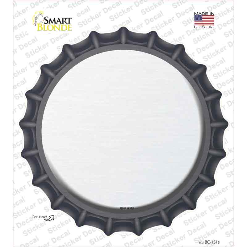 BC-151s-M White Novelty Bottle Cap Sticker Decal, Medium