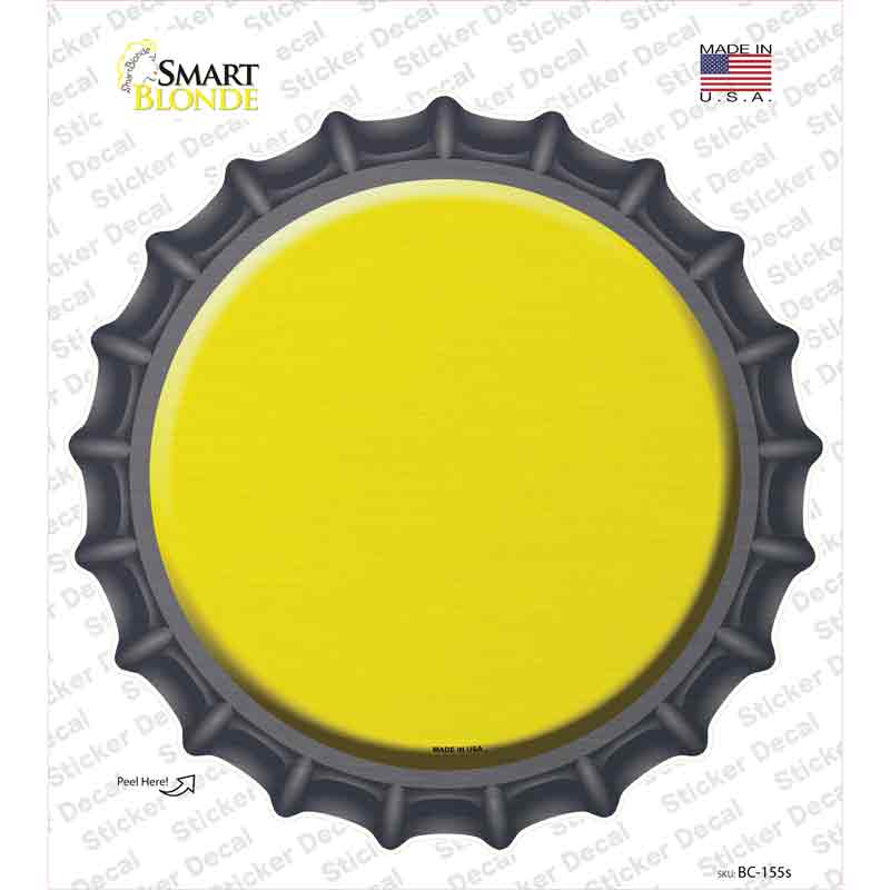 BC-155s-M Yellow Novelty Bottle Cap Sticker Decal, Medium