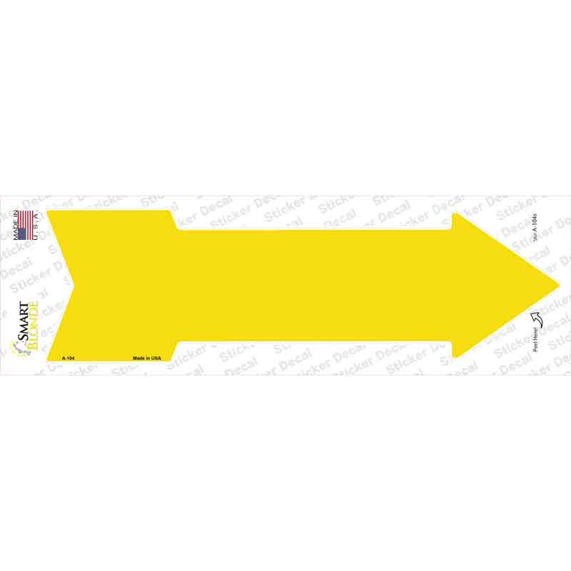 A-104s-M Yellow Novelty Arrow Sticker Decal, Medium