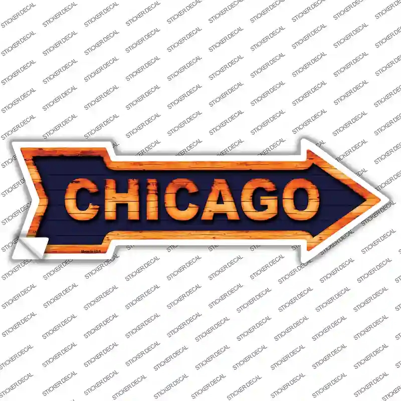 A-324s-L Chicago Orange Novelty Arrow Sticker Decal, Large