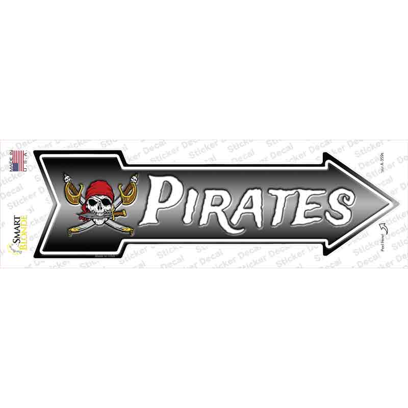 A-359s-M Pirates Novelty Arrow Sticker Decal, Medium