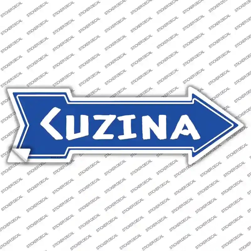 A-767s-S Cuzina Blue Novelty Arrow Sticker Decal, Small