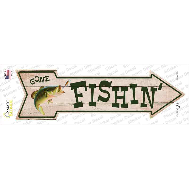 A-166s-M Fishing Novelty Arrow Sticker Decal, Medium