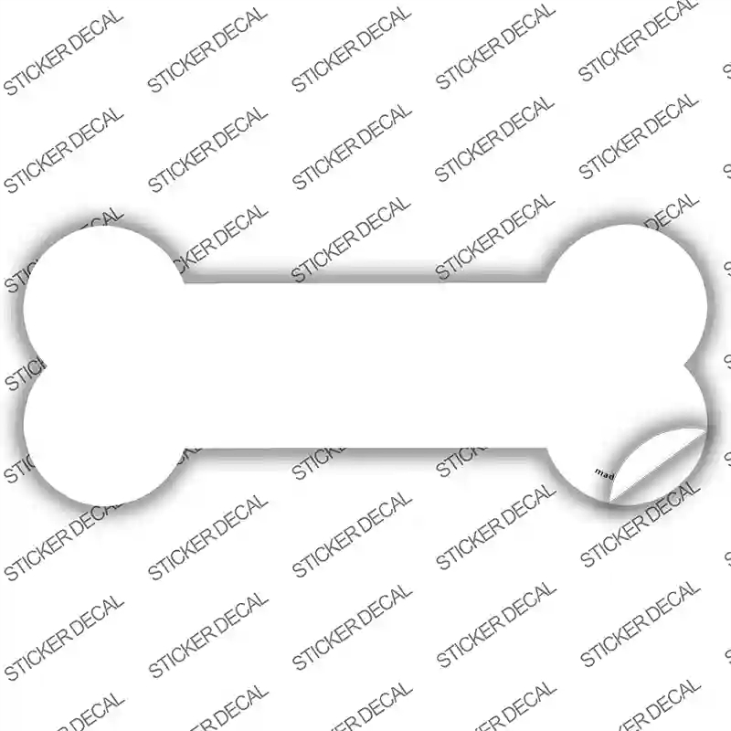 B-108s-L White Solid Novelty Bone Sticker Decal, Large