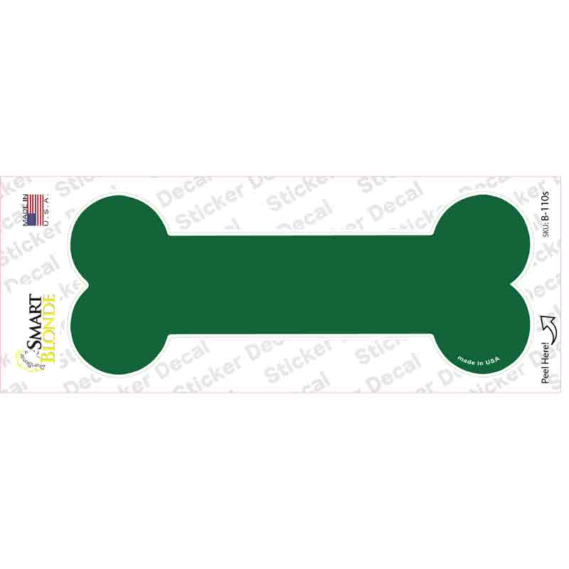 B-110s-M Green Solid Novelty Bone Sticker Decal, Medium