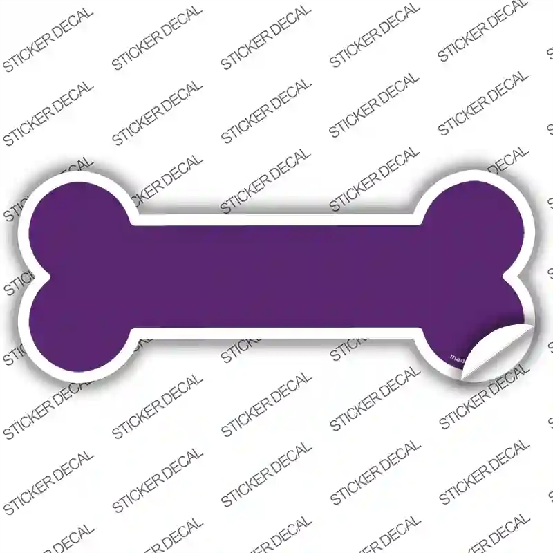 B-116s-S Purple Solid Novelty Bone Sticker Decal, Small