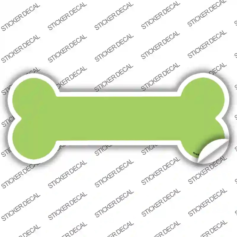 B-119s-S Lime Green Solid Novelty Bone Sticker Decal, Small