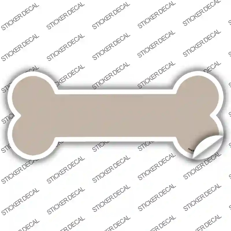 B-120s-S Tan Solid Novelty Bone Sticker Decal, Small