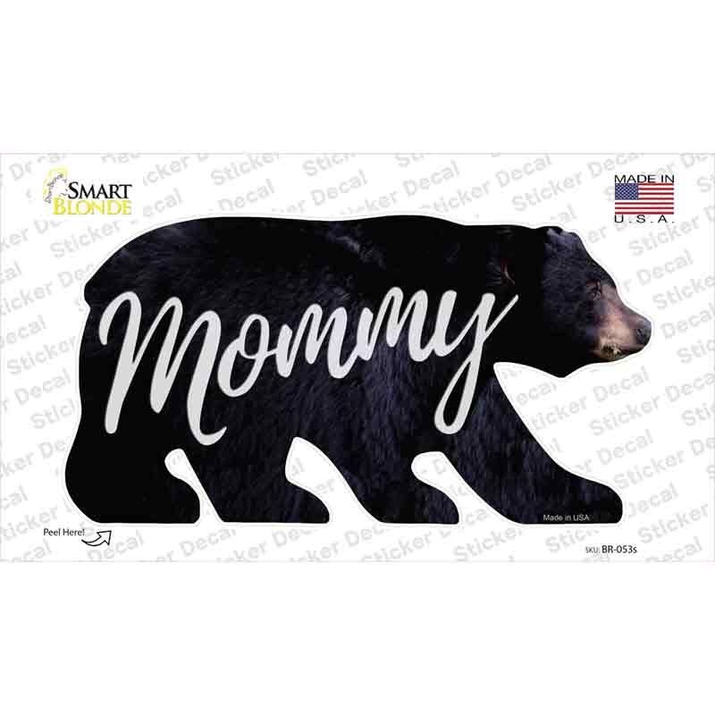 BR-053s-M Mommy Novelty Bear Sticker Decal, Medium