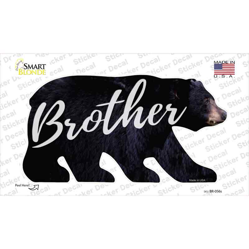 BR-056s-M Brother Novelty Bear Sticker Decal, Medium
