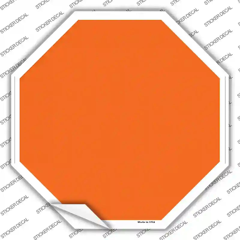 BS-1005s-XL Orange Solid Novelty Octagon Sticker Decal, Extra Large
