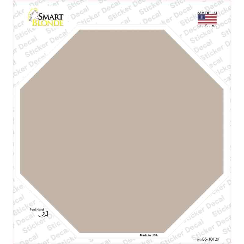 BS-1012s-M Tan Solid Novelty Octagon Sticker Decal, Medium