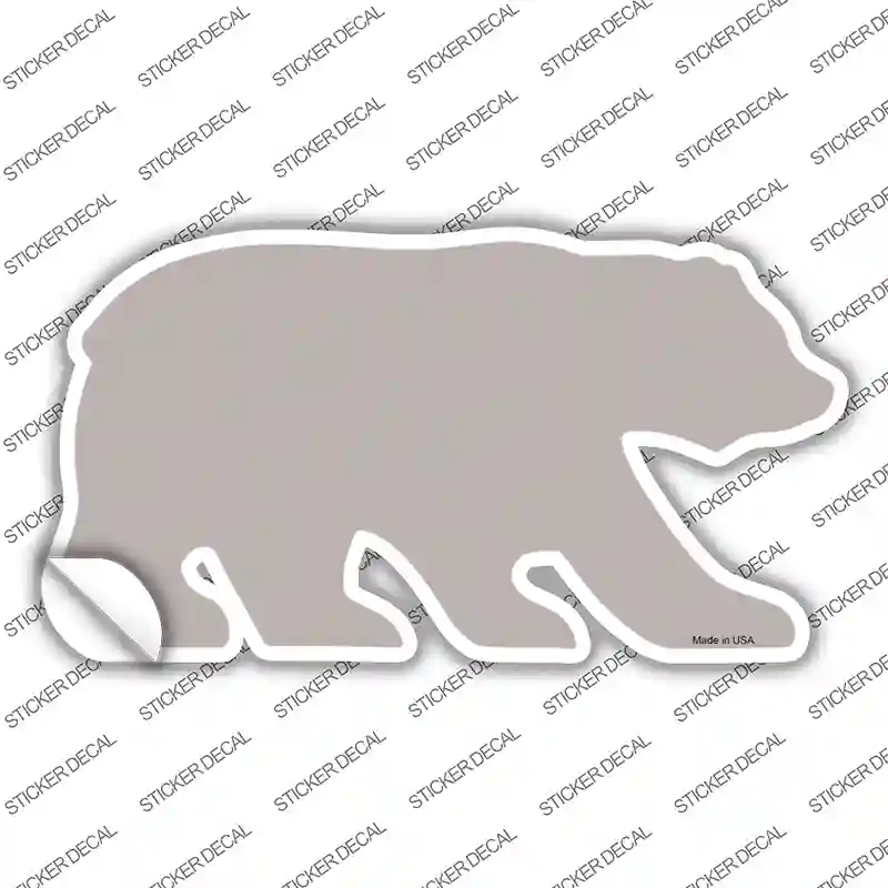 BR-014s-S Tan Solid Novelty Bear Sticker Decal, Small