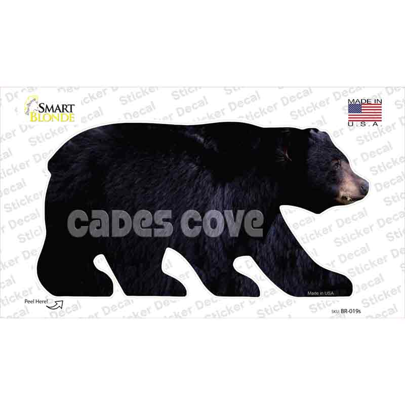 BR-019s-M Cades Cove Novelty Bear Sticker Decal, Medium