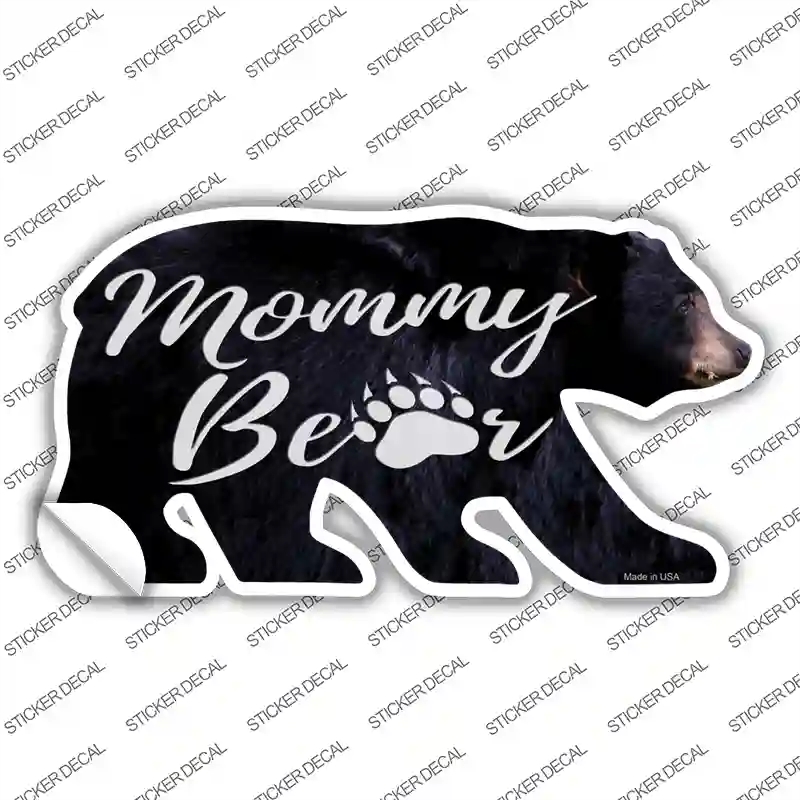 BR-046s-S Mommy Paw Novelty Bear Sticker Decal, Small