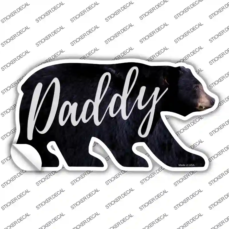 BR-054s-S Daddy Novelty Bear Sticker Decal, Small