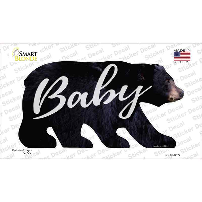 BR-057s-M Baby Novelty Bear Sticker Decal, Medium