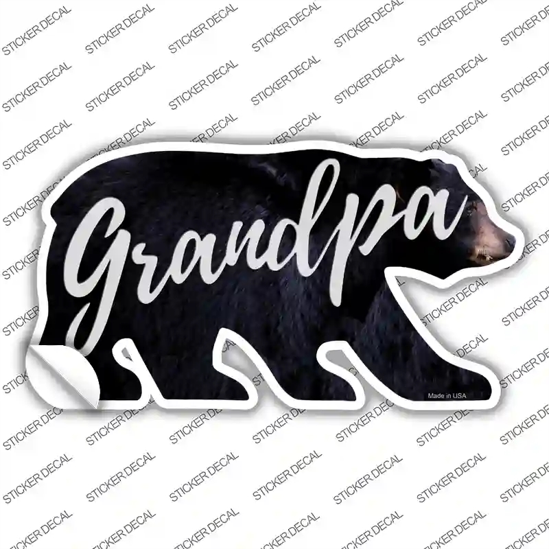 BR-059s-XL Grandpa Novelty Bear Sticker Decal, Extra Large