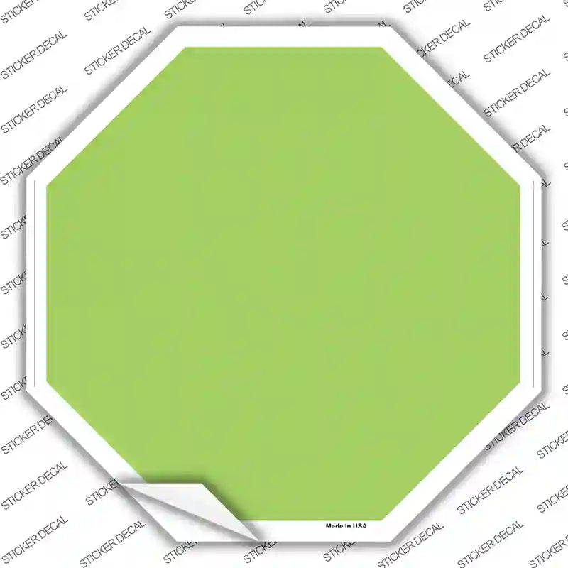 BS-1011s-L Lime Green Solid Novelty Octagon Sticker Decal, Large
