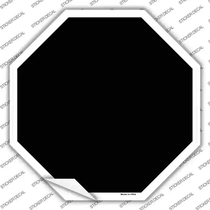 BS-1015s-L Black Solid Novelty Octagon Sticker Decal, Large