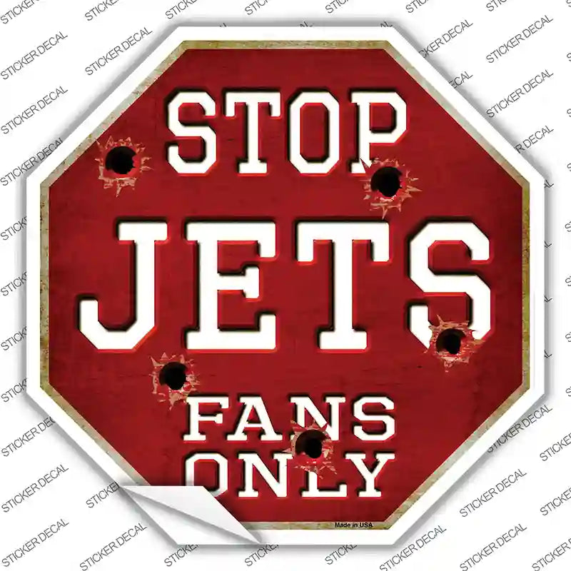 BS-197s-L Jets Fans Only Novelty Octagon Sticker Decal, Large