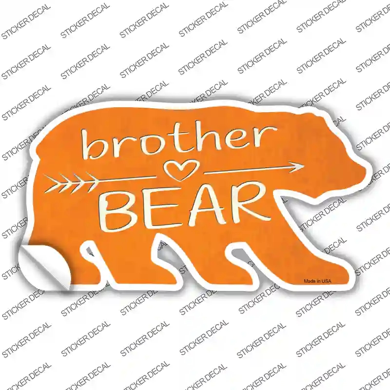 BR-041s-S Brother Arrow Orange Novelty Bear Sticker Decal, Small