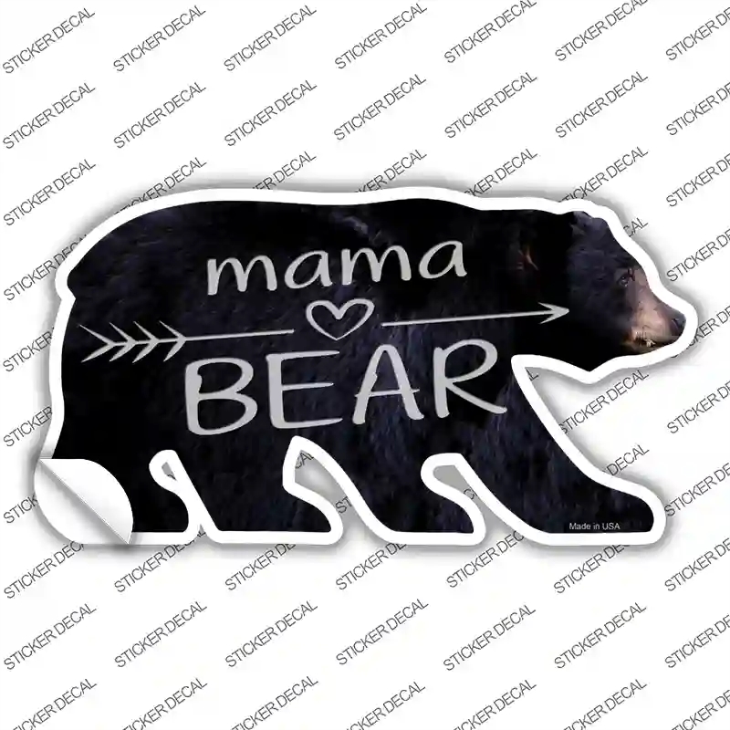 BR-060s-S Mama Arrow Novelty Bear Sticker Decal, Small