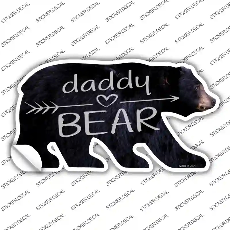 BR-061s-S Daddy Arrow Novelty Bear Sticker Decal, Small