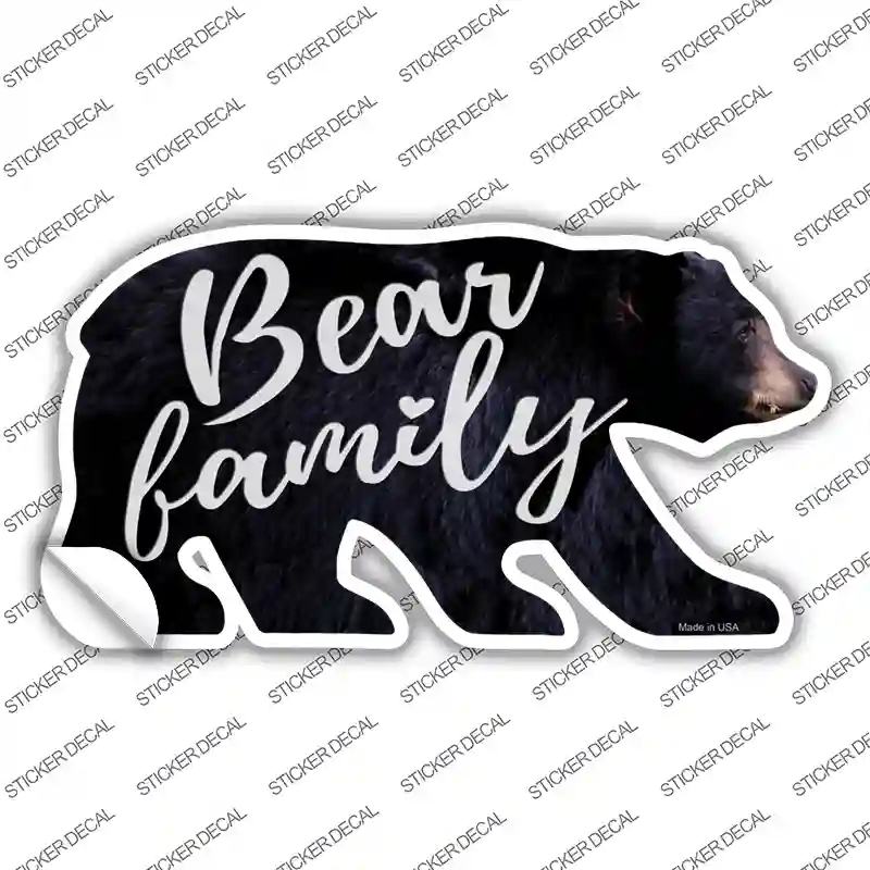 BR-067s-XL Bear Family Novelty Sticker Decal, Extra Large