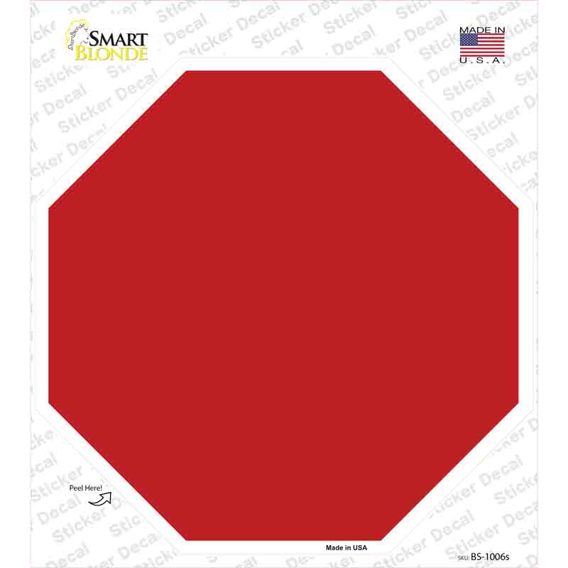 BS-1006s-M Red Solid Novelty Octagon Sticker Decal, Medium