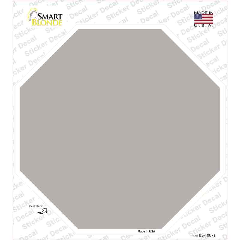 BS-1007s-M Gray Solid Novelty Octagon Sticker Decal, Medium