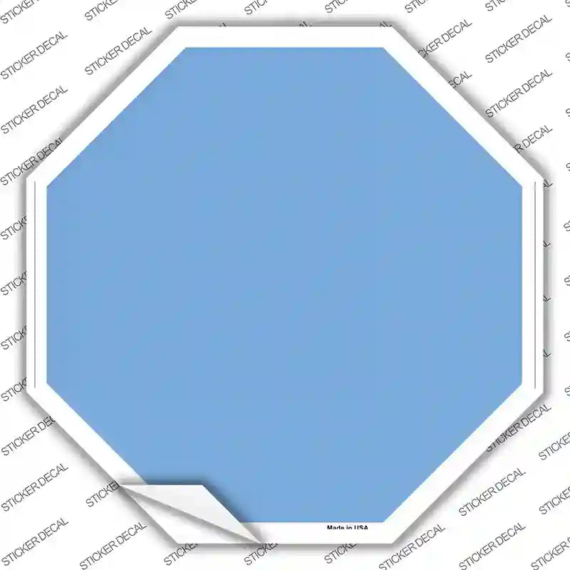 BS-1010s-L Light Blue Solid Novelty Octagon Sticker Decal, Large