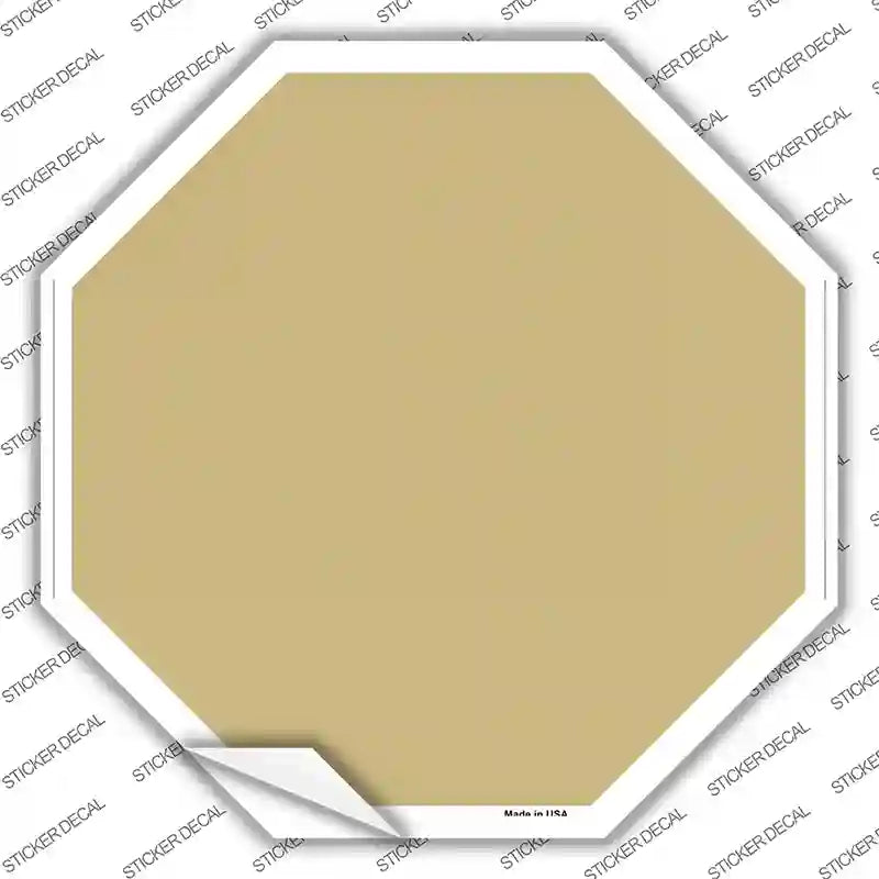 BS-1013s-L Gold Solid Novelty Octagon Sticker Decal, Large