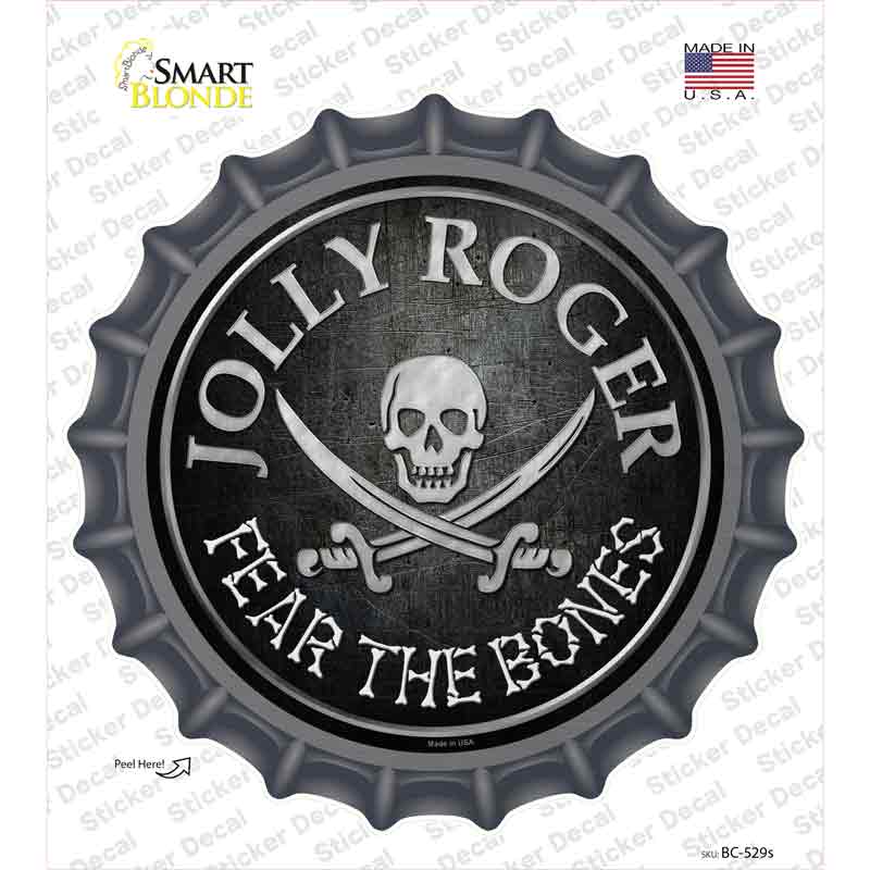 BC-529s-M Fear the Bones Novelty Bottle Cap Sticker Decal, Medium