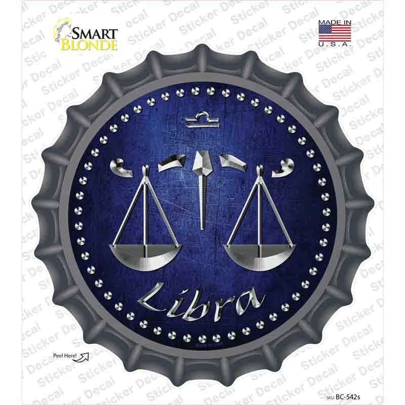 BC-542s-M Libra Novelty Bottle Cap Sticker Decal, Medium