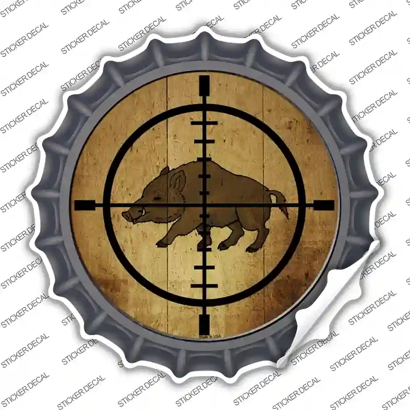 BC-580s-XL Boar Hunter Novelty Bottle Cap Sticker Decal, Extra Large