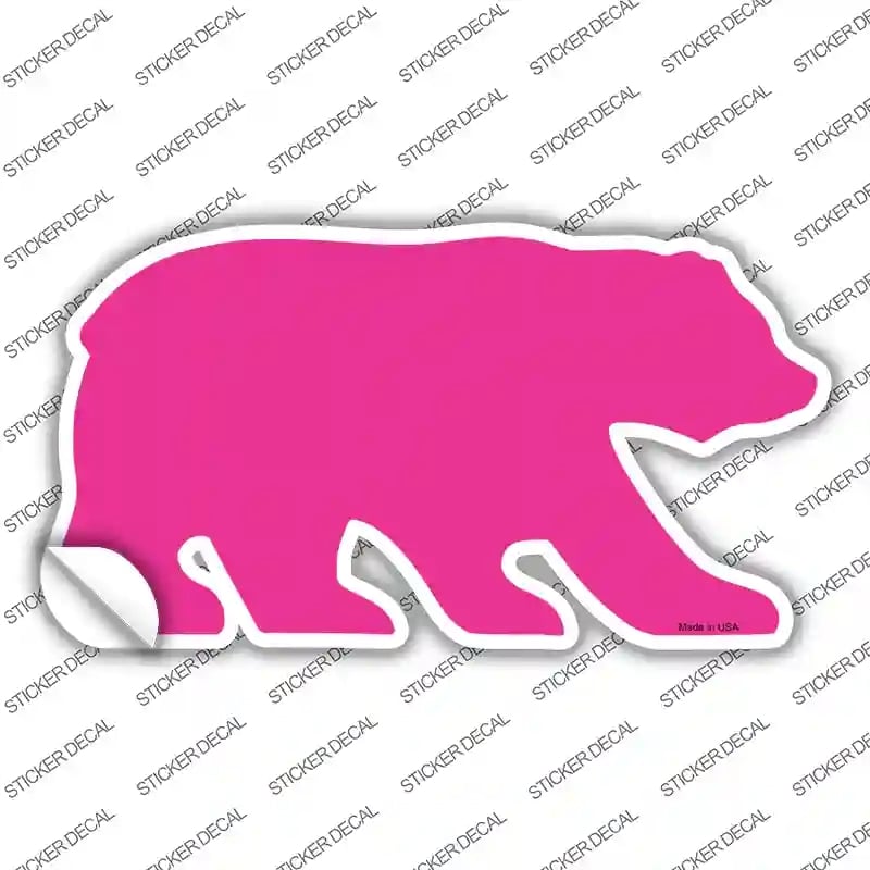 BR-003s-XL Pink Solid Novelty Bear Sticker Decal, Extra Large