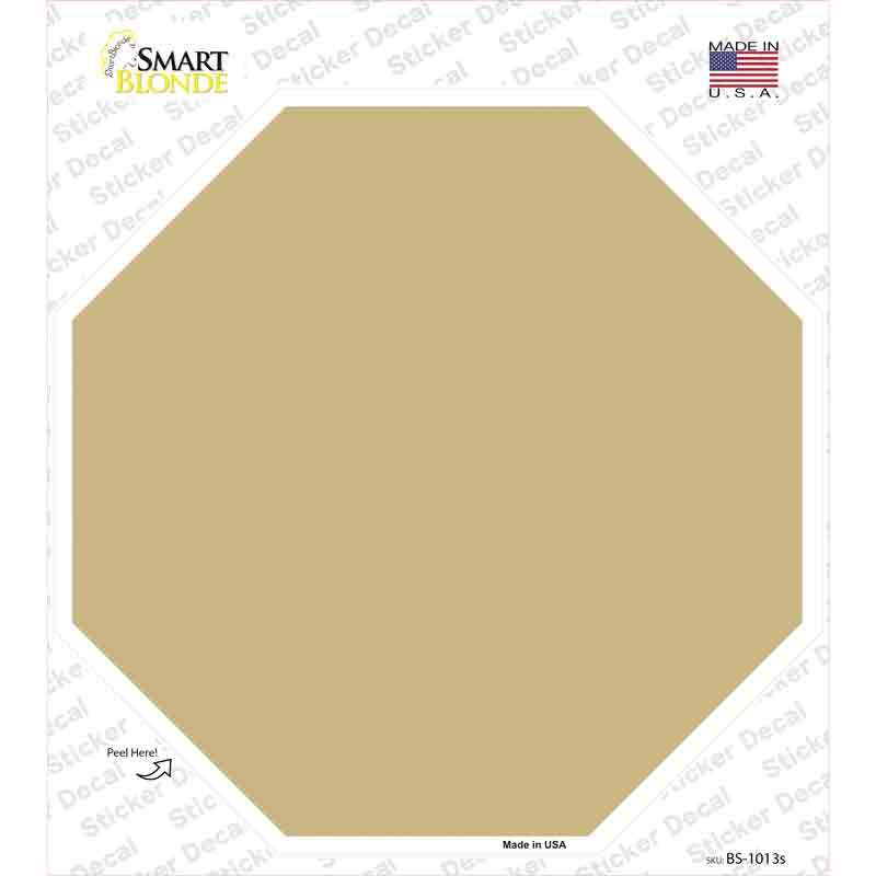 BS-1013s-M Gold Solid Novelty Octagon Sticker Decal, Medium