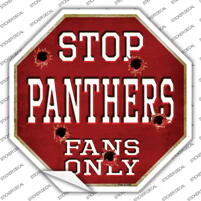 BS-200s-S Panthers Fans Only Novelty Octagon Sticker Decal, Small