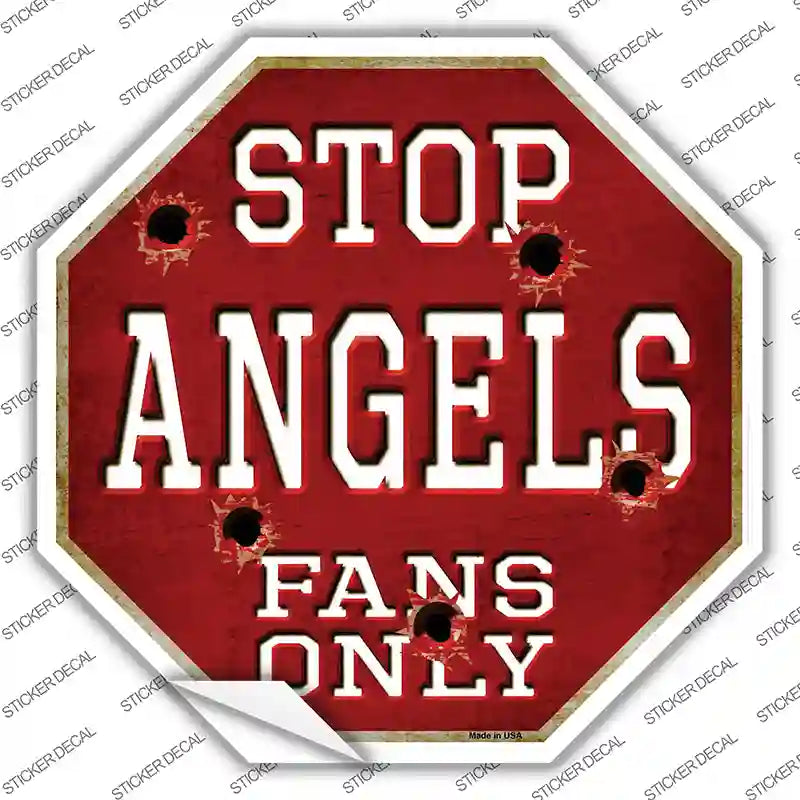 BS-213s-XL Angels Fans Only Novelty Octagon Sticker Decal, Extra Large