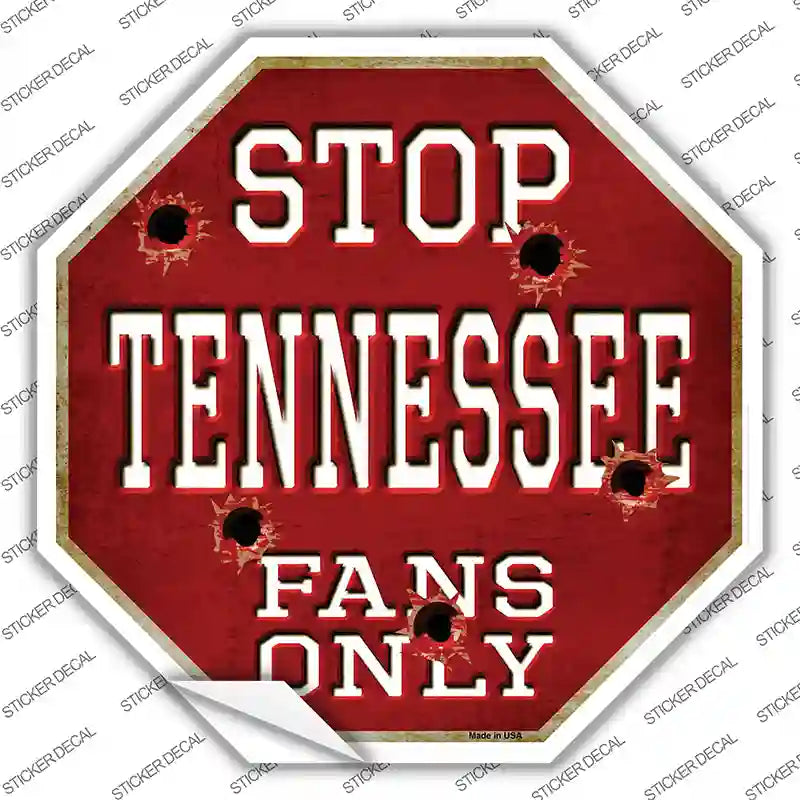 BS-328s-S Tennessee Fans Only Novelty Octagon Sticker Decal, Small