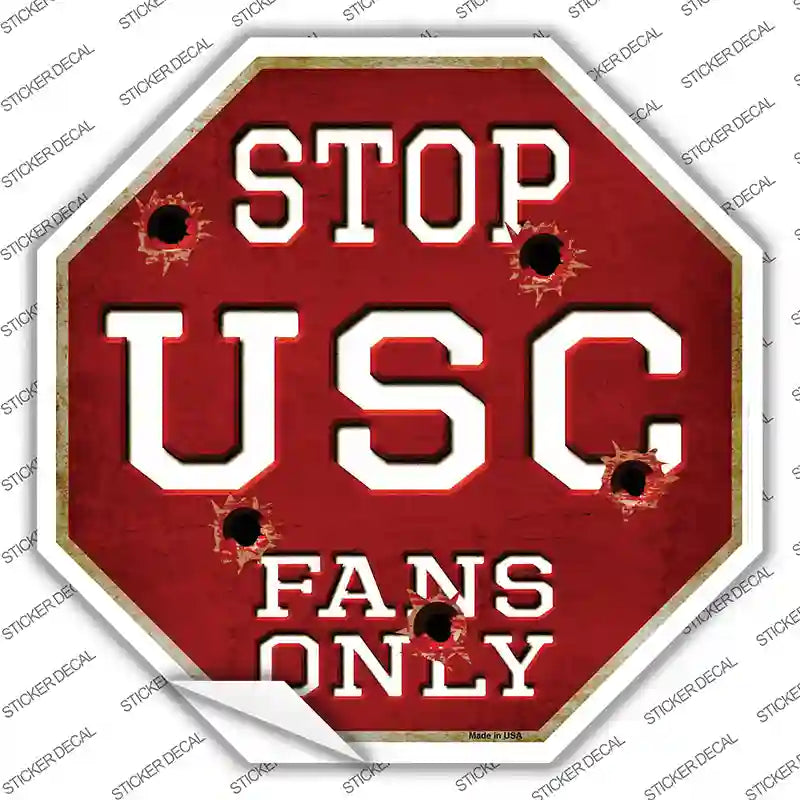 BS-342s-S USC Fans Only Novelty Octagon Sticker Decal, Small