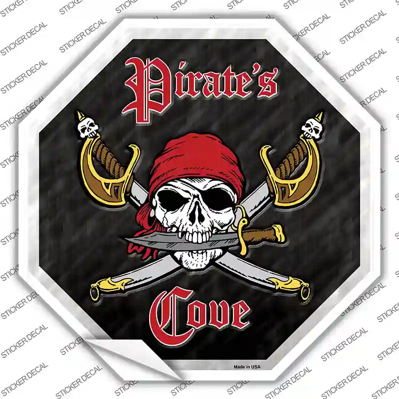 BS-454s-S Pirates Cove Novelty Octagon Sticker Decal, Small
