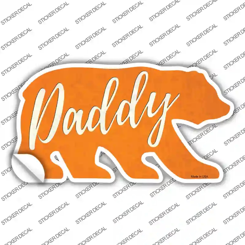 BR-032s-XL Daddy Orange Novelty Bear Sticker Decal, Extra Large