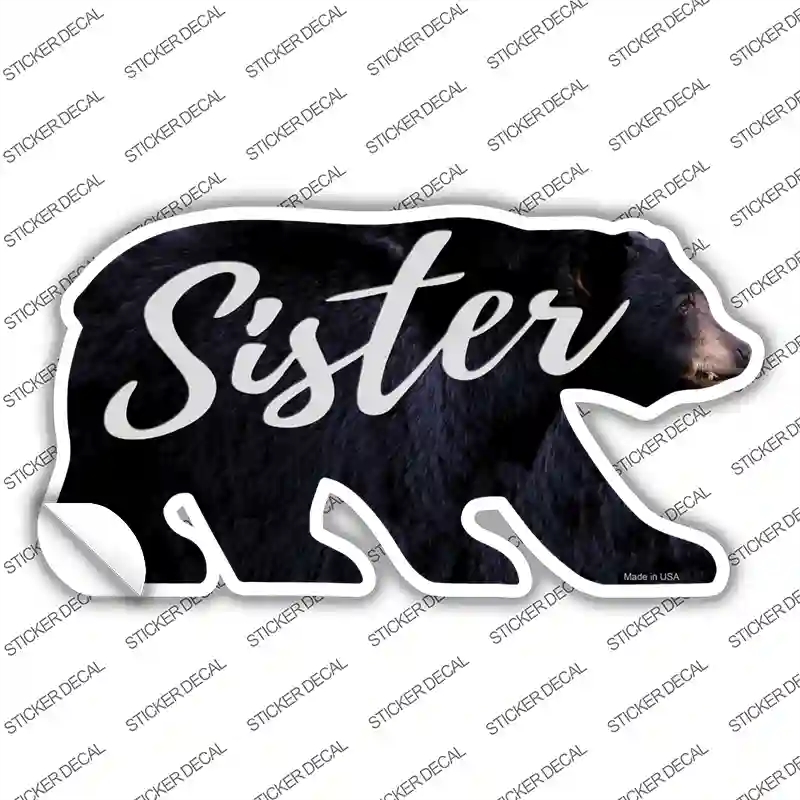 BR-055s-L Sister Novelty Bear Sticker Decal, Large