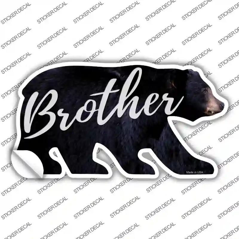 BR-056s-L Brother Novelty Bear Sticker Decal, Large